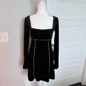 Forever 21 Black Long Sleeve Dress with Rhinestones